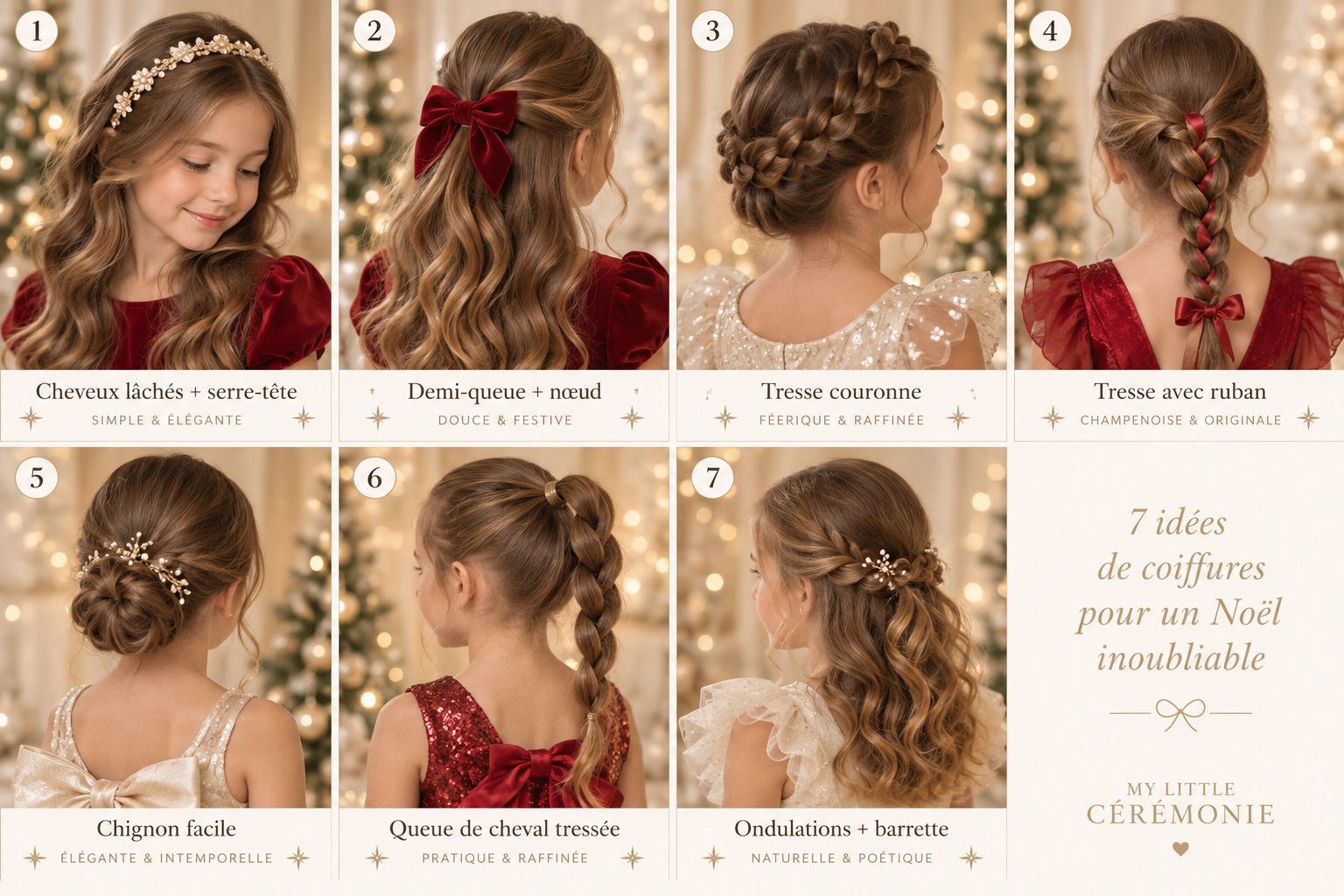 idées de coiffure Noël fille