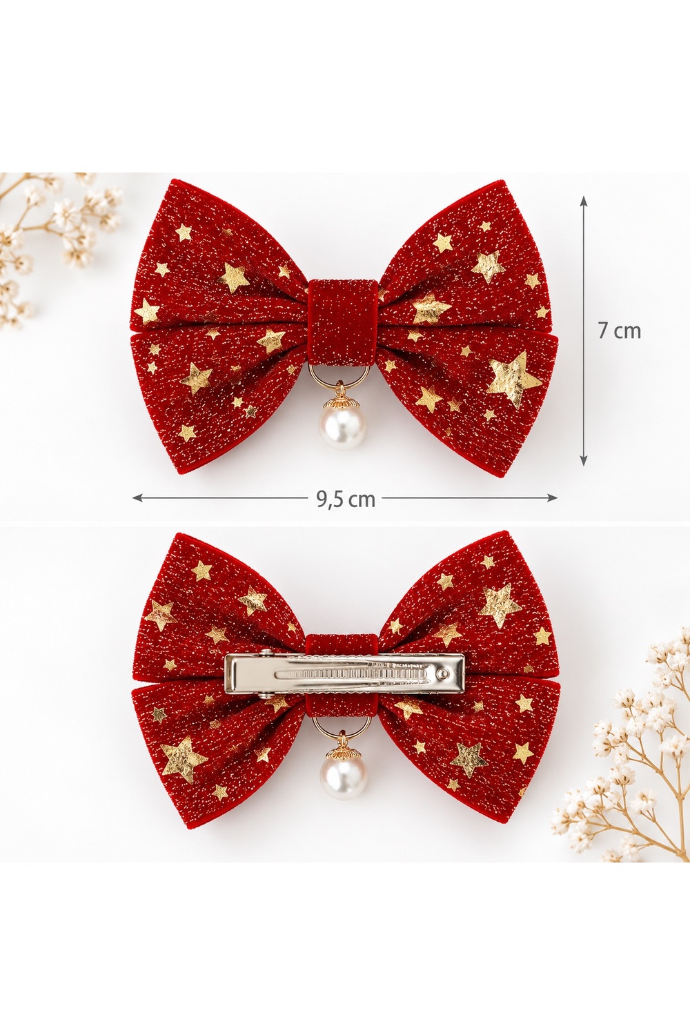 noeud velours coiffure Noël