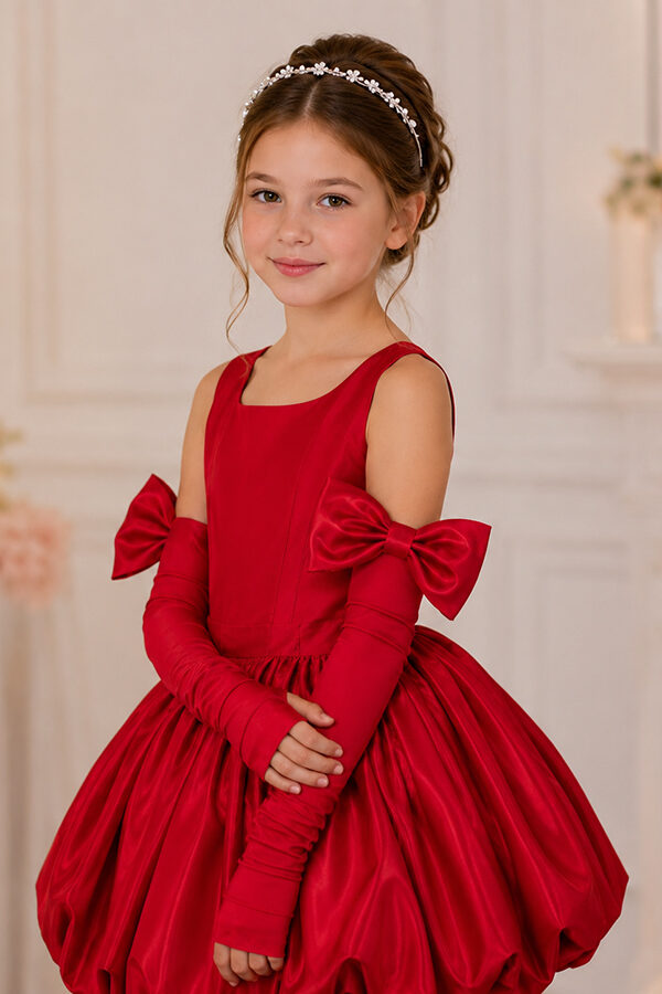 robe de fête Charline courte de couleur rouge - vue de profil