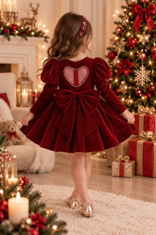 Robe de Noël Lovéa Bordeaux - vue de dos