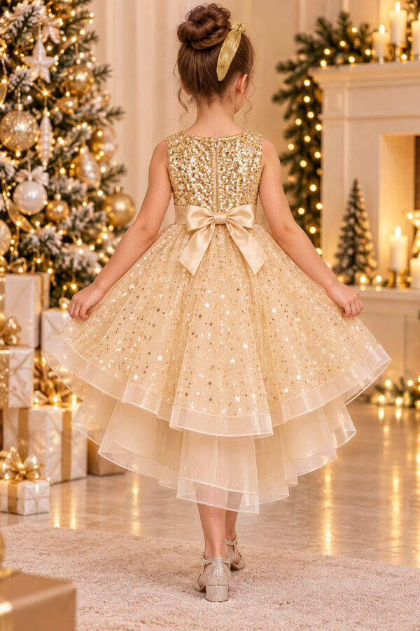 robe de fête pour fille couleur champagne modèle Eléonore
