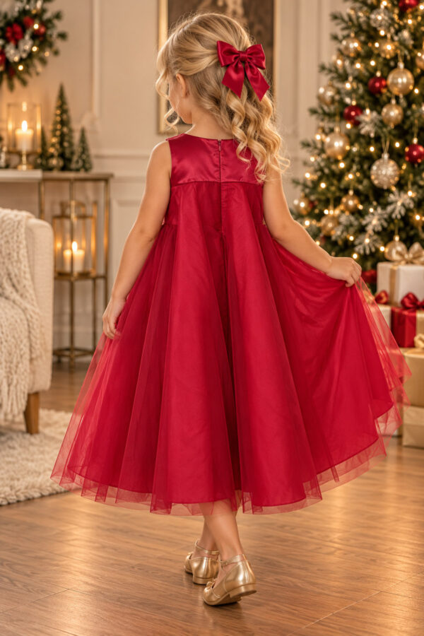 robe Noël Elaia Rouge - vue de dos