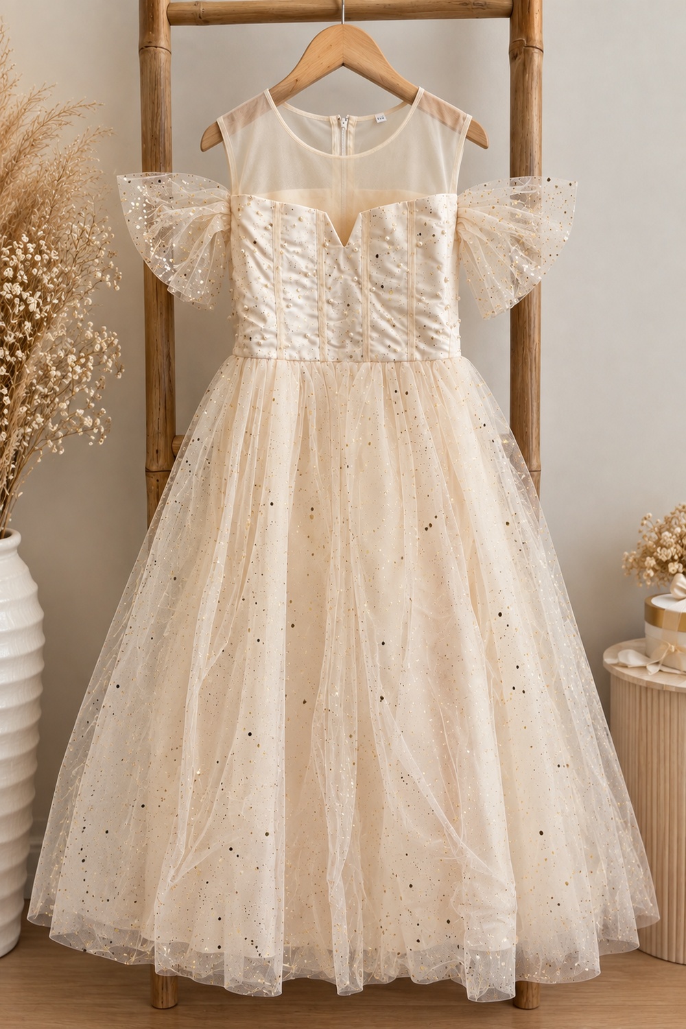robe de noël fille champagne