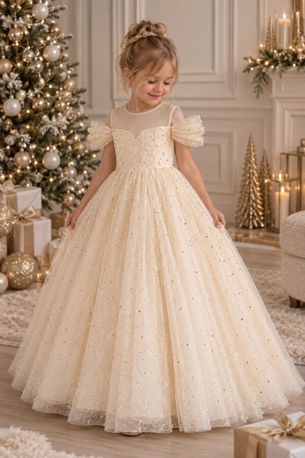 robe de noël fille champagne