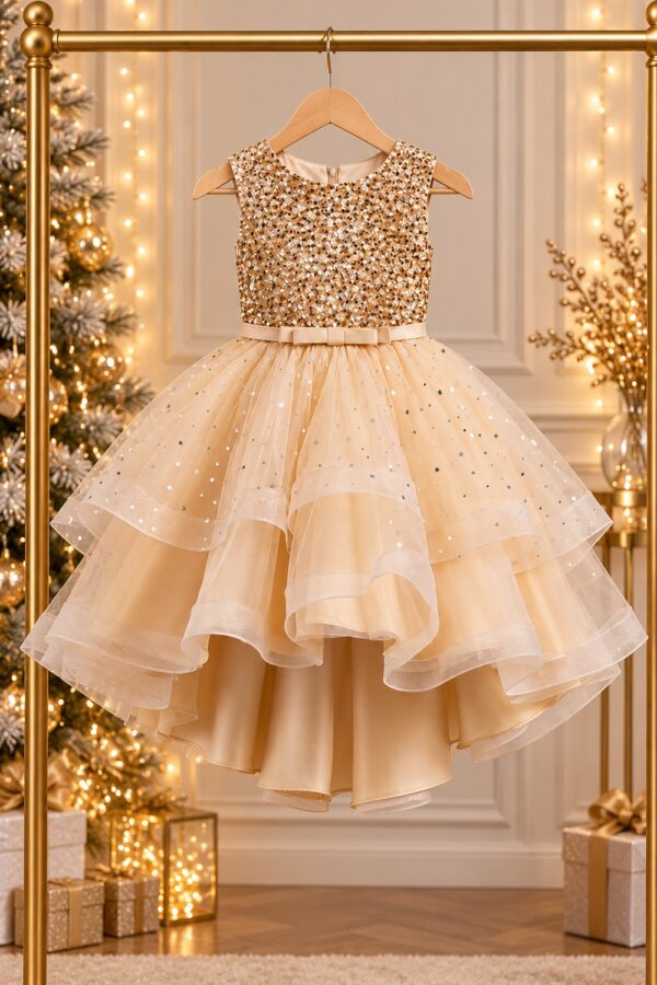 robe de fête fille doré