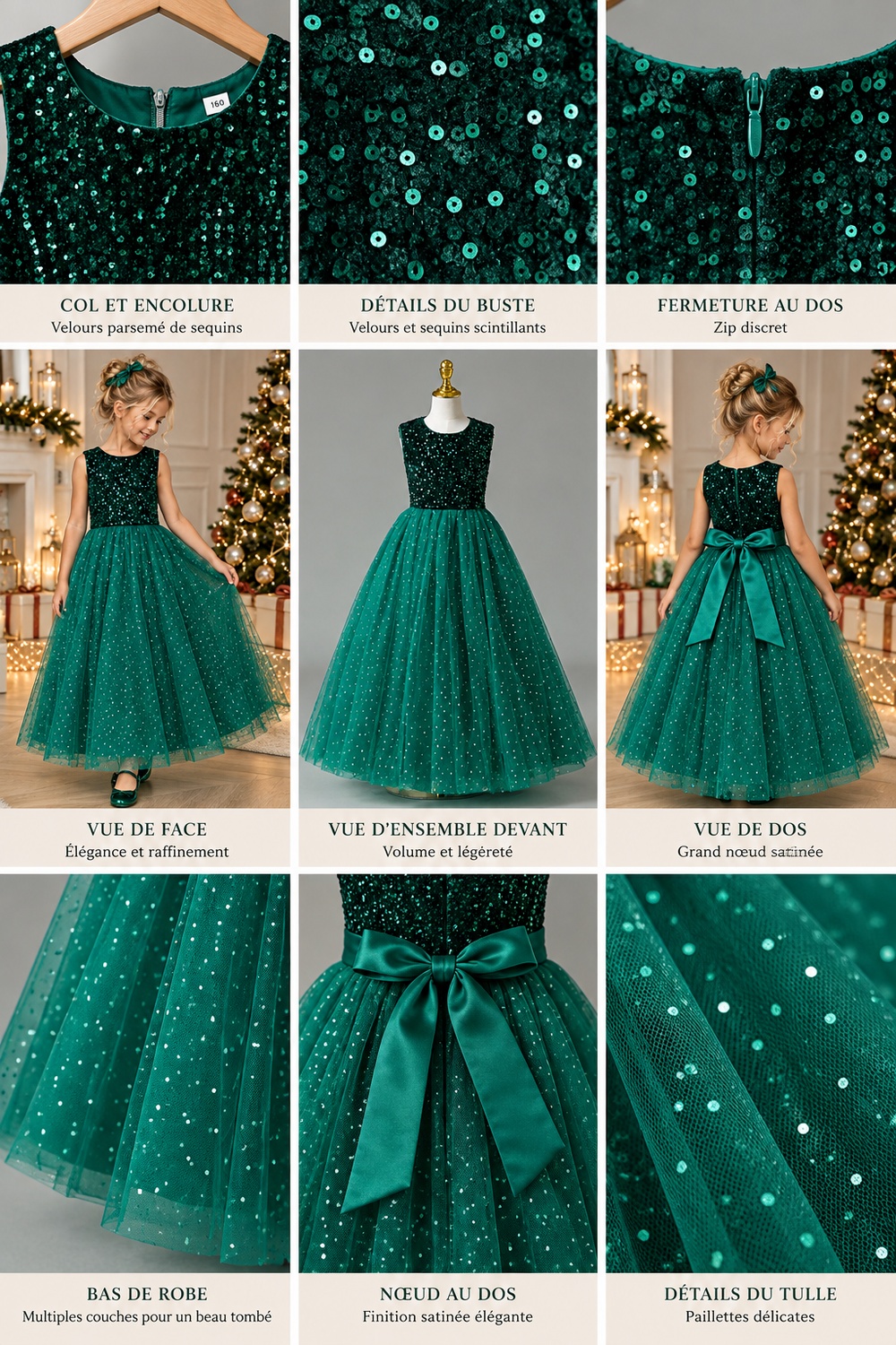 robe verte fille noël