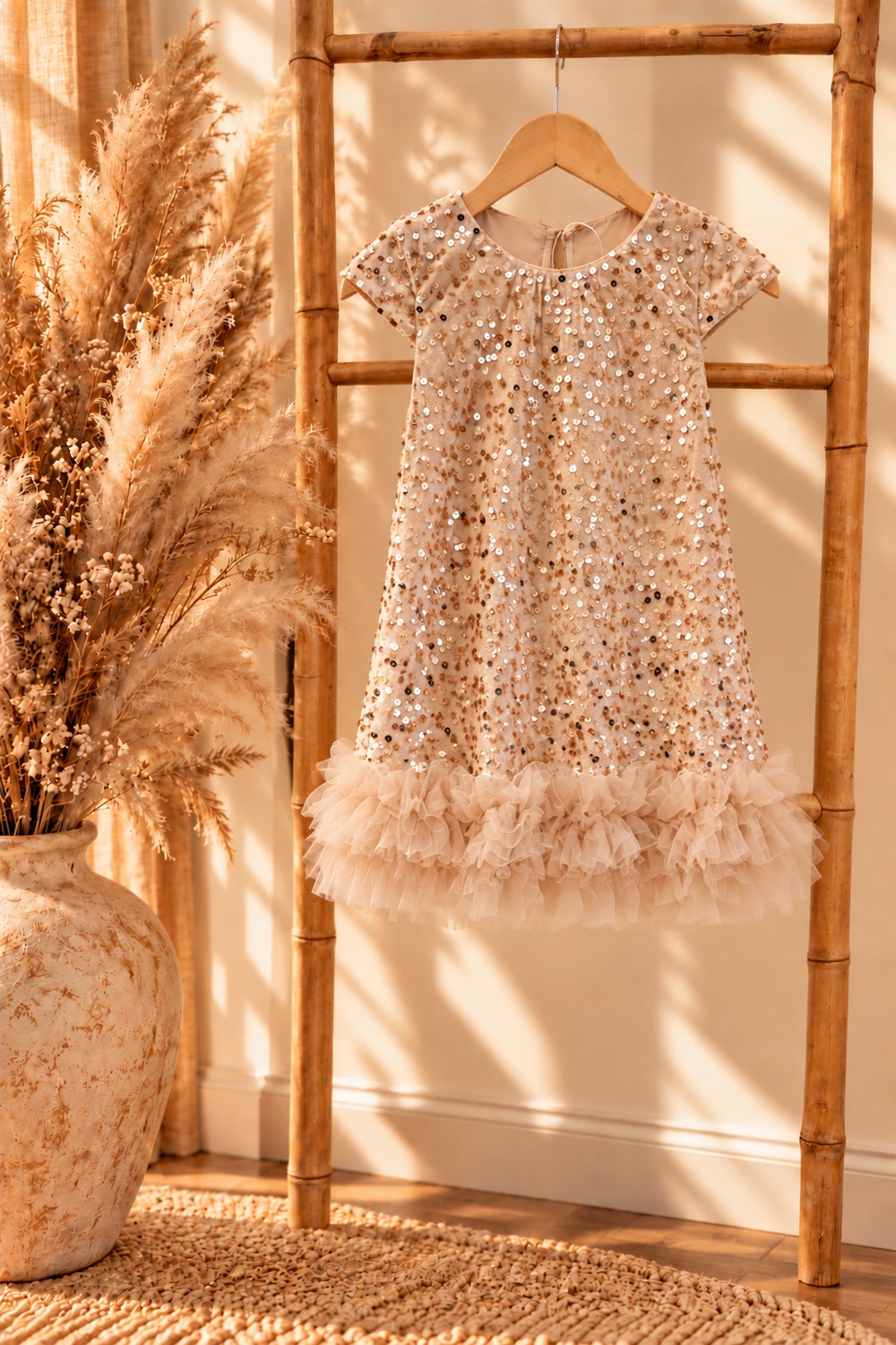 Robe de Noël fille champagne à sequins – Cassie – 2 à 8 ans – Image 4